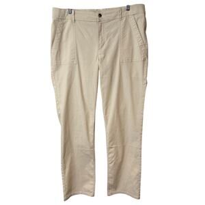 Toad & Co Women's Earthworks Pants Cream Stretch Cotton 14
